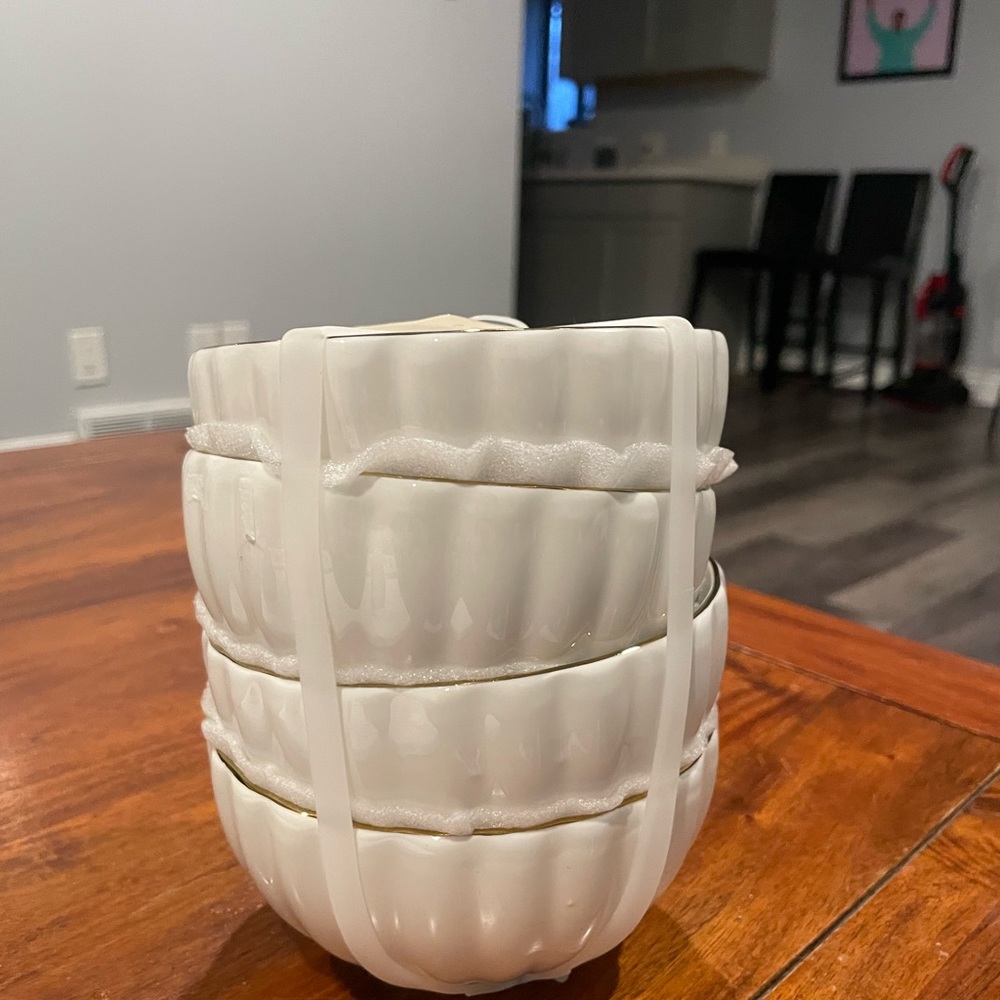 Elegant White Ceramic Bowls Set